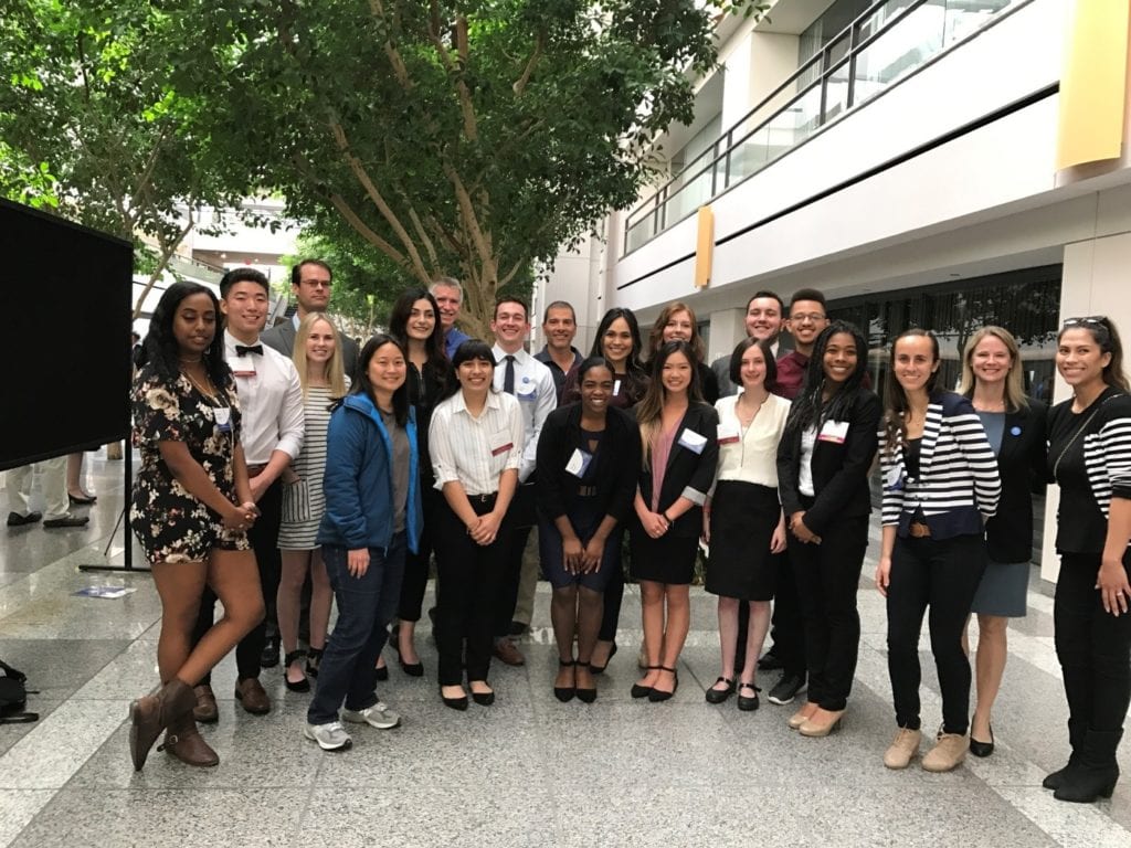 Health and Human Sciences students and faculty pose for a photo in University Hall