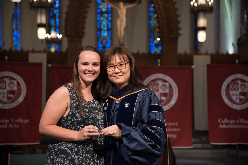 Dean Tina Choe and 2018 Commencement Honoree