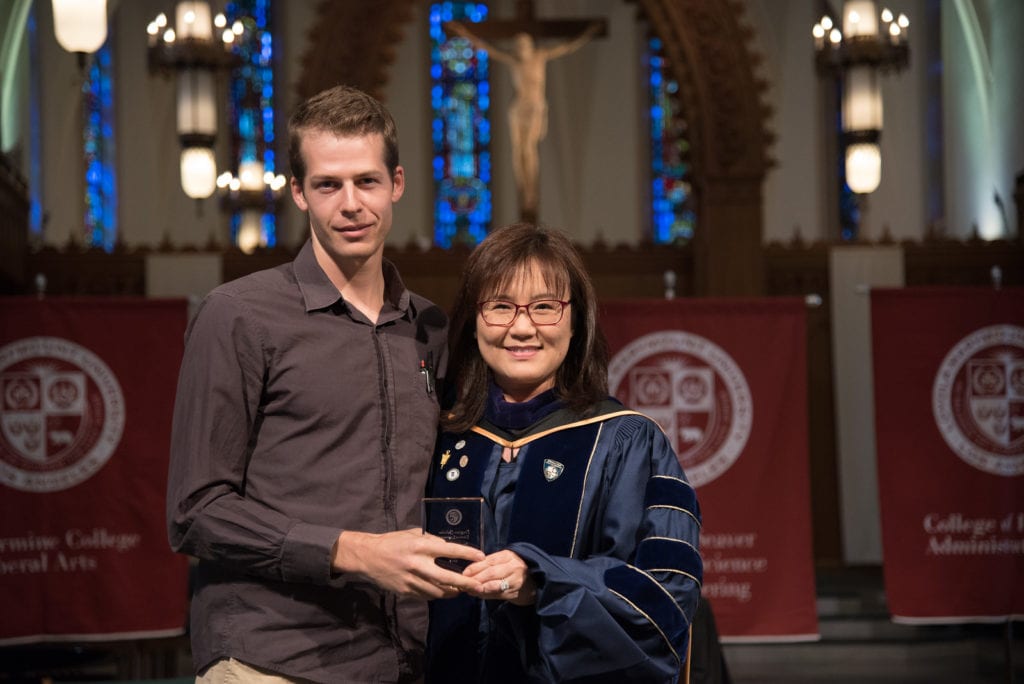 Dean Tina Choe and 2018 Commencement Honoree