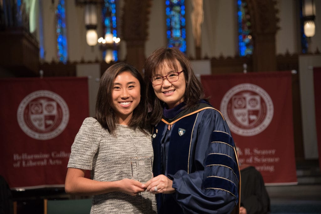Dean Tina Choe and 2018 Commencement Honoree