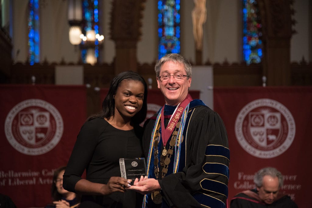 President Timothy Law Snyder with 2018 Convocation Honoree