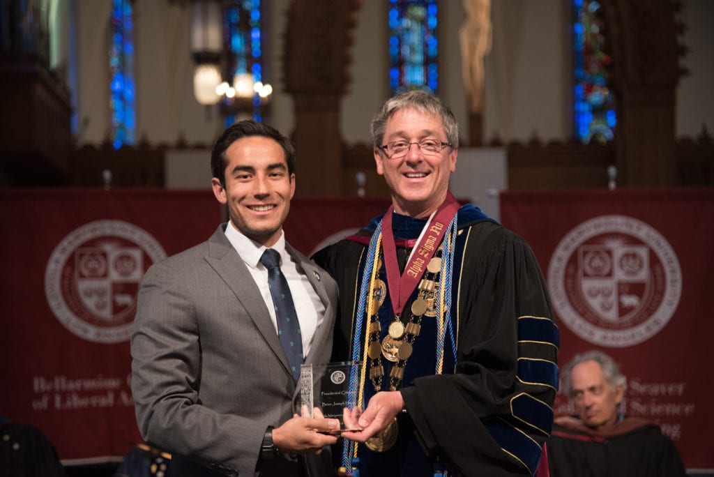 President Timothy Law Snyder with 2018 Convocation Honoree