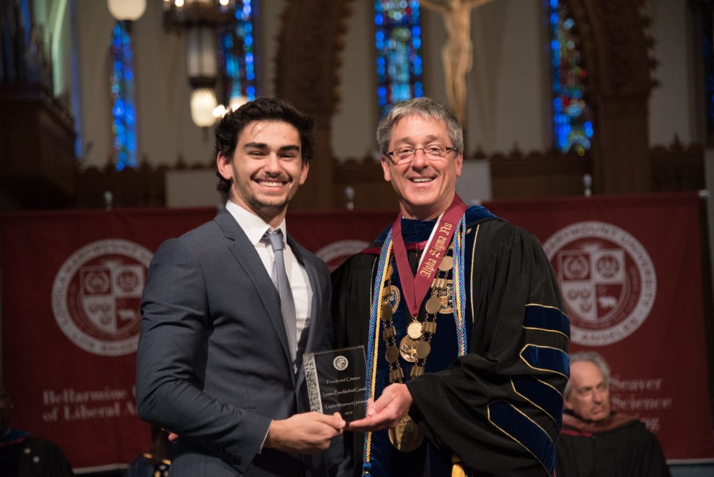 President Timothy Law Snyder with 2018 Convocation Honoree
