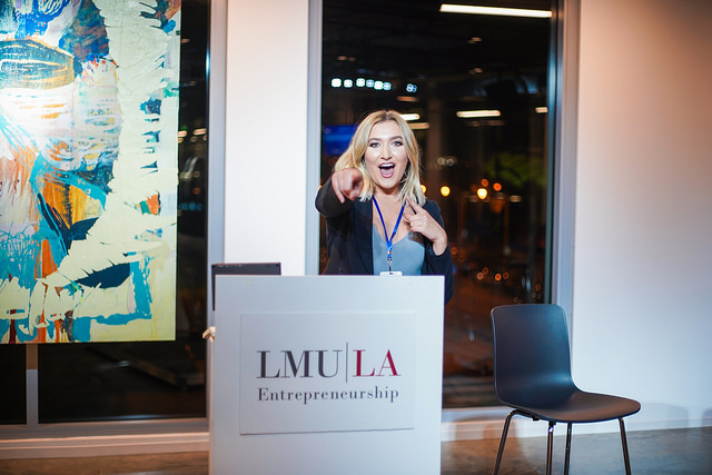 LMU student presenter at Positive Opportunities for Women’s Empowerment and Recognition event