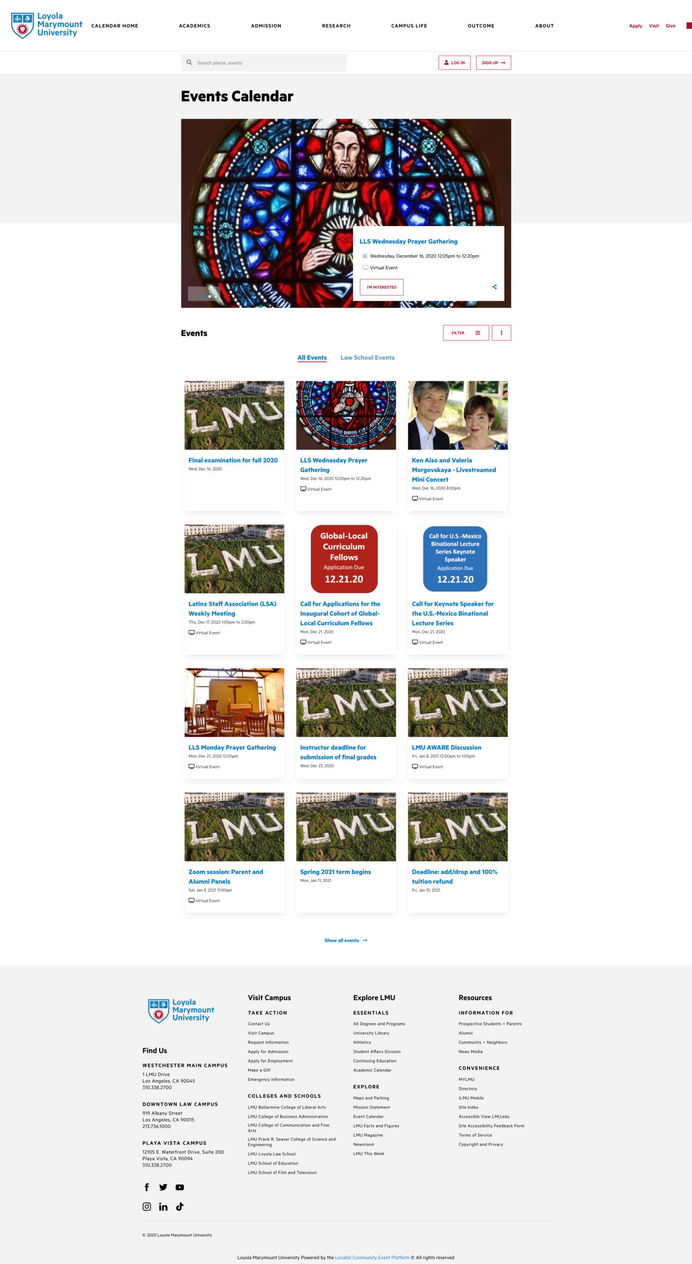 University Calendar to Get Refresh - Loyola Marymount University Newsroom