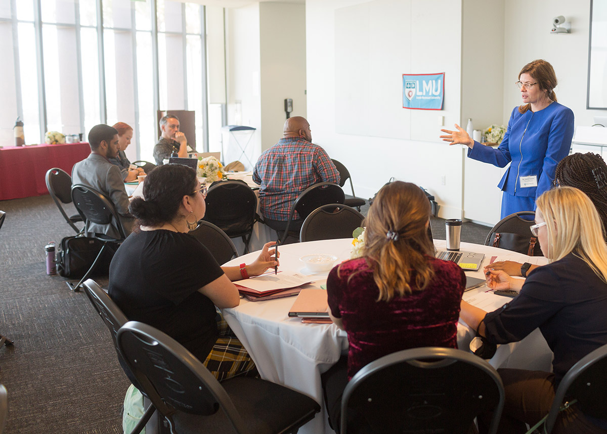 Image of a presentation during the leadership retreat