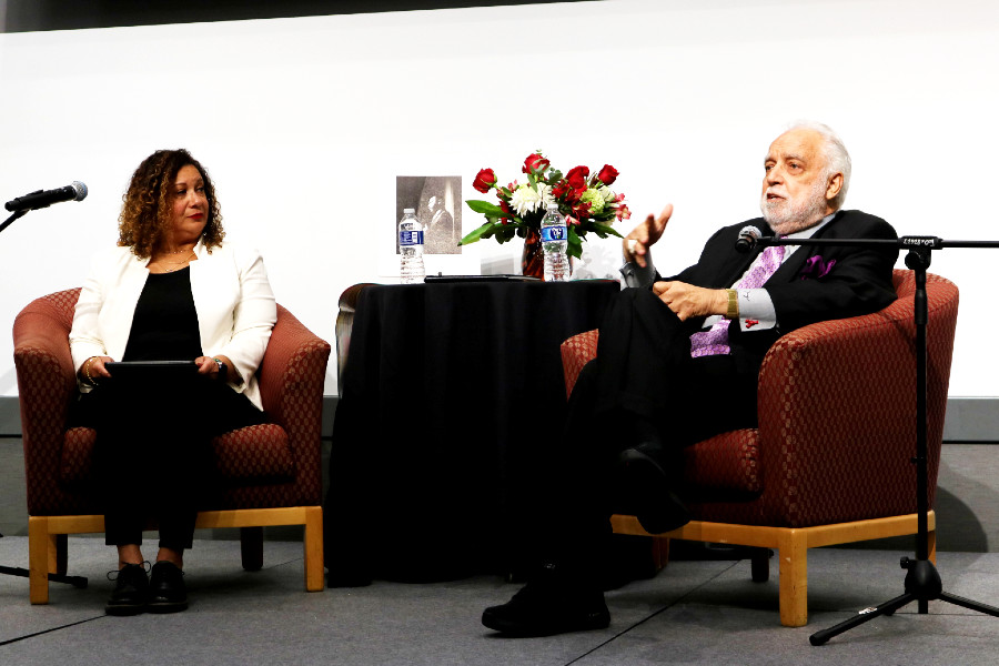 LMU Professor Marne Campbell with Danny Bakewell, Sr.