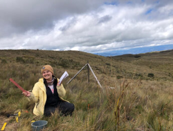 Sabriya Seid at a field site in the Andes mountains outside of Cuenca, Ecuador