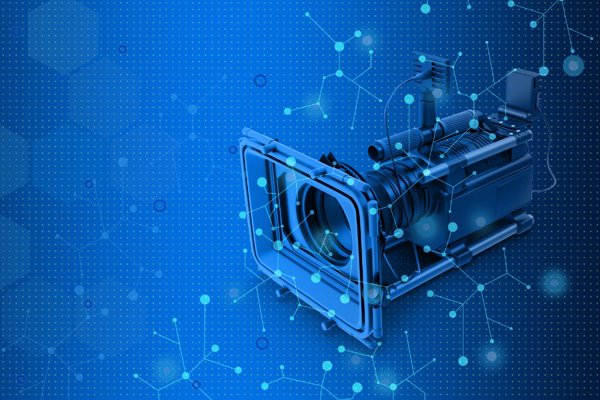 artificial intelligence graphic with camera