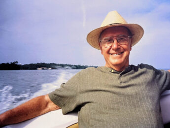 Paul Hiemenz on a boat