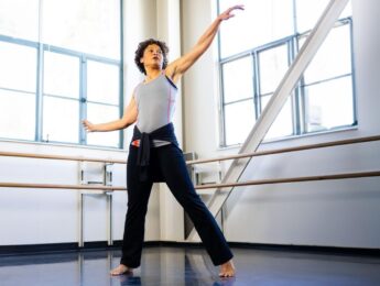 Rosalynde LeBlanc, professor of dance, in the studio