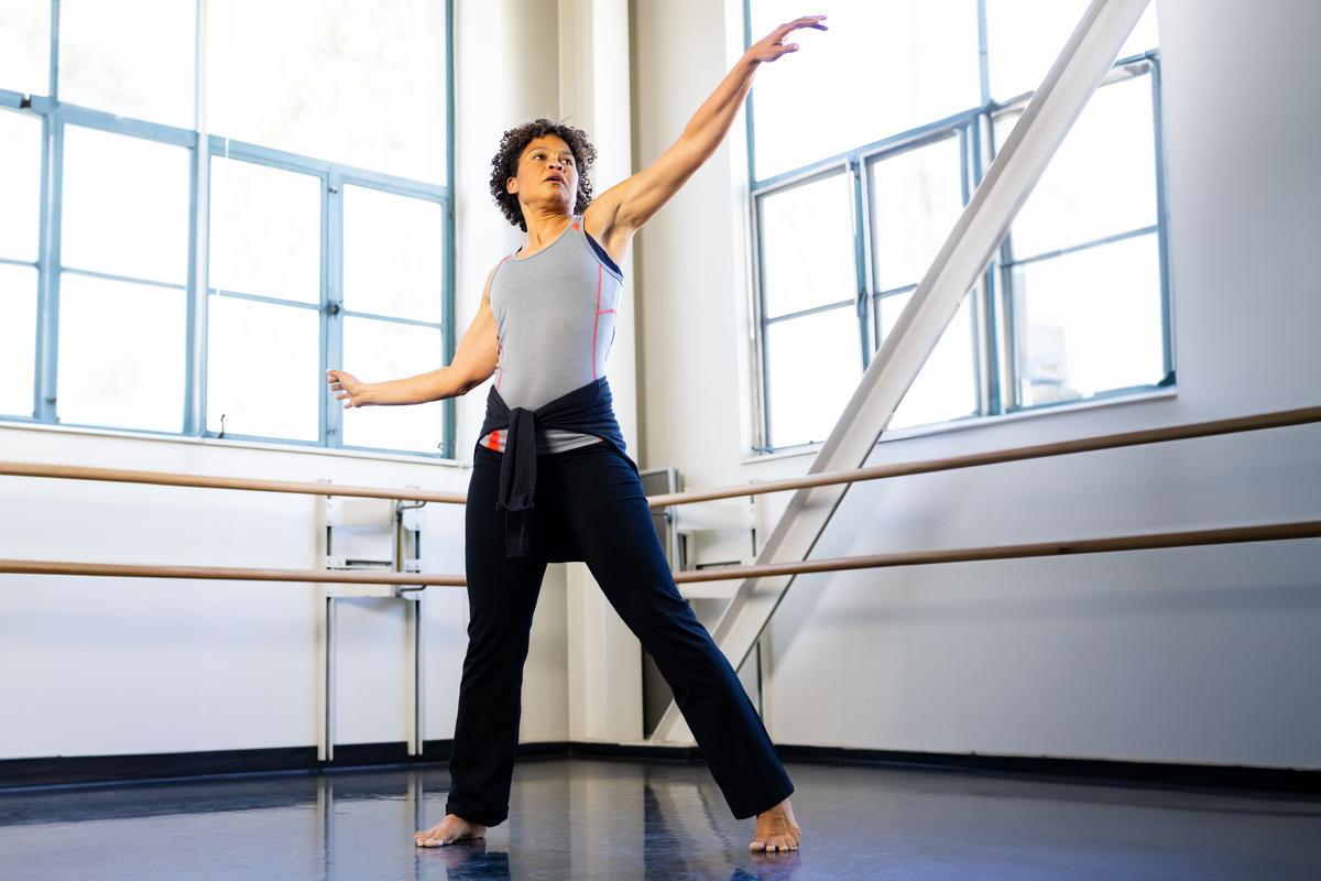 Rosalynde LeBlanc, professor of dance, in the studio