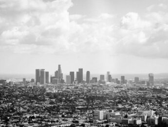 Downtown and surrounding neighbourhoods of the city of Los Angeles, California, USA.