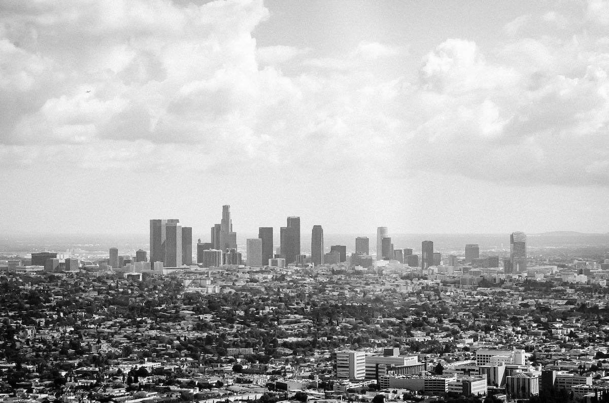 Downtown and surrounding neighbourhoods of the city of Los Angeles, California, USA.