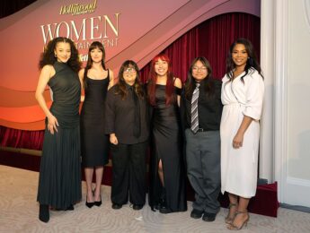 BEVERLY HILLS, CALIFORNIA - DECEMBER 03: (L-R) Chase Infiniti, Dakota Johnson, Leah Garcia, Luna Alvares, Elisa Covarrubias, and Regina Hall attend The Hollywood Reporter Women In Entertainment Presented By Lifetime at The Beverly Hills Hotel on December 03, 2025 in Beverly Hills, California. (Photo by Stefanie Keenan/The Hollywood Reporter via Getty Images)
