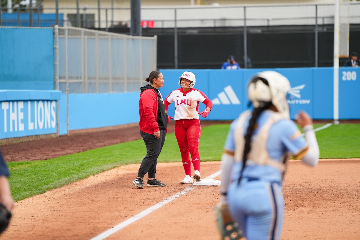 Coach Tairia Flowers on the softball field