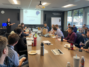 Mandy Korpusik leading AI workshop at Northrop Grumman