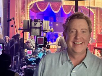 Kelly Younger pictured on set of "The Muppet Show" special.