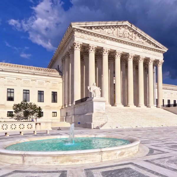 US Supreme Court Building and Fountain at Sunset - Washington DC, USA
