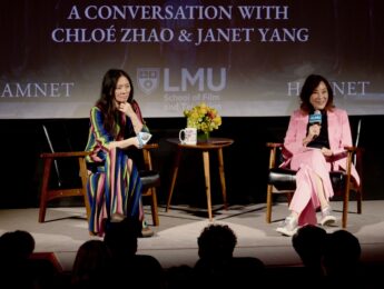 Filmmaker Chloé Zhao and LMU Presidential Fellow Janet Yang