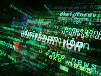 Disinformation media and abstract screen