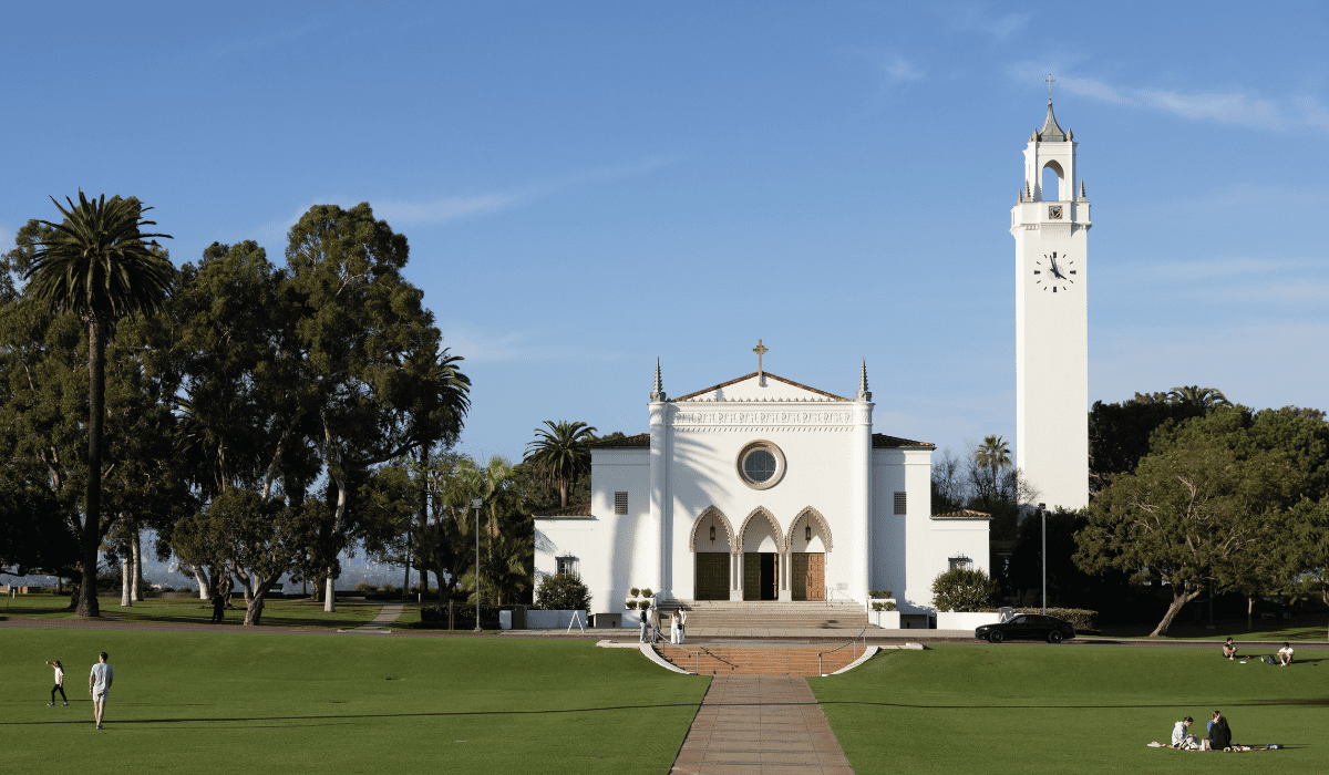 exterior photo of Sacred Heart Chapel at Loyola Marymount University