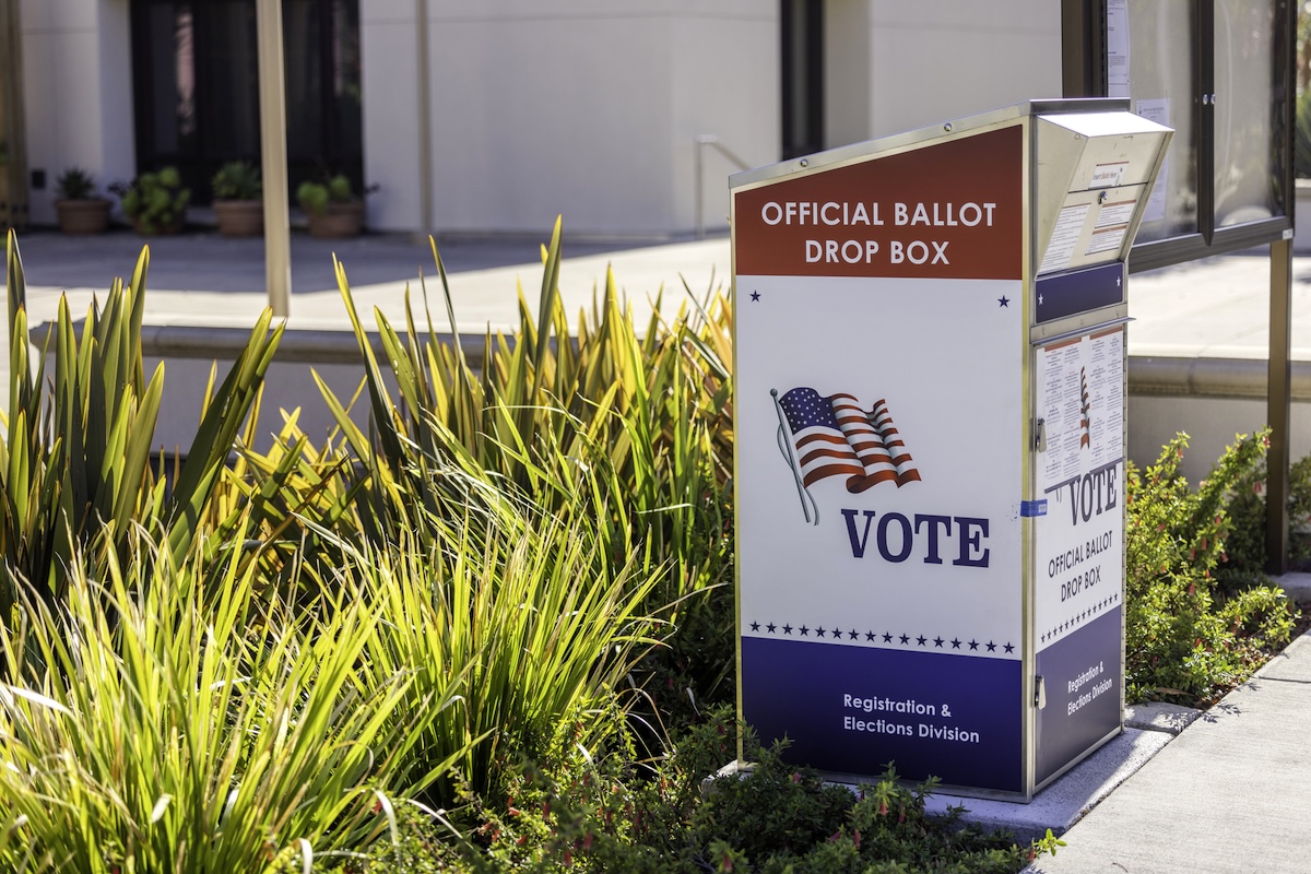 Outdoor drop-off ballot box