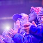 A crowd watching a concert