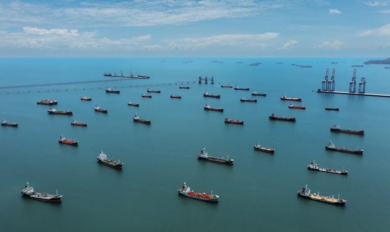 Oil tankers in the sea