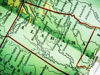Alabama on a map