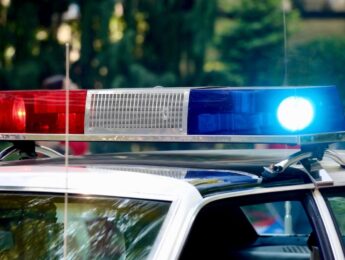 Flashing police car lights