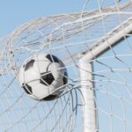 Soccer ball in goal
