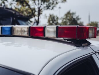 Emergency lights on a police car
