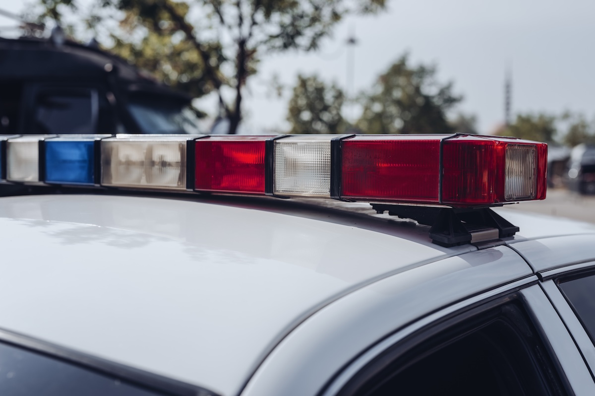 Emergency lights on a police car