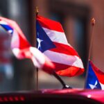 puerto rican flags on car at parade