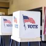 Voting Booths set up in rows on Election Day