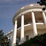 Closeup view of White House South Portico