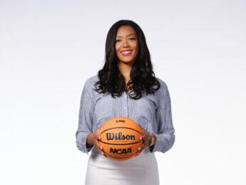 Aarika Hughes holding basketball