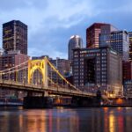 Pittsburgh skyline at dusk