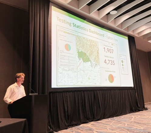 The StudyLA team presented soil testing research at a geographic information system conference.