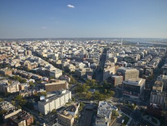 Aerial photograph of Washington DC, Dupont Circle