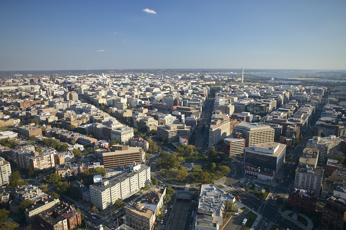 Aerial photograph of Washington DC, Dupont Circle