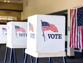 Voting Booths set up in rows on Election Day