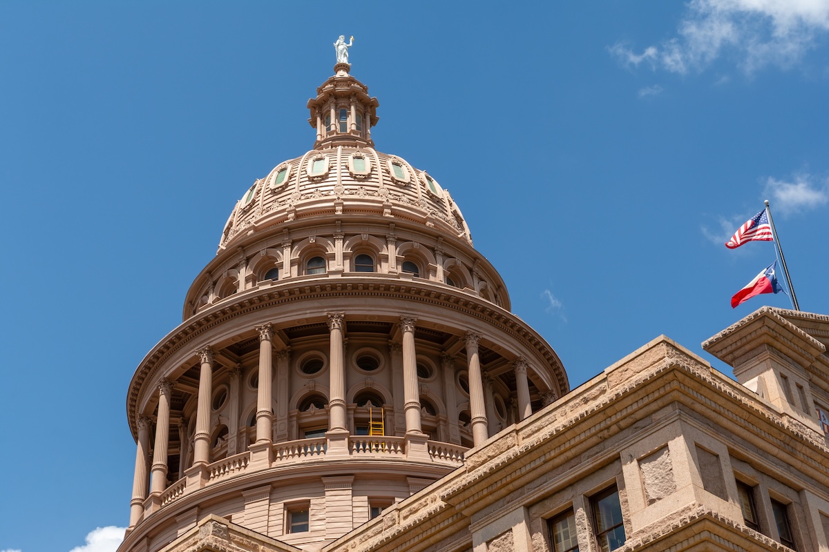 Afternoon light on the State Capitol building. Austin, Texas
