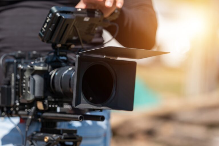 Cinematic camera gear equipment and cinematography operate