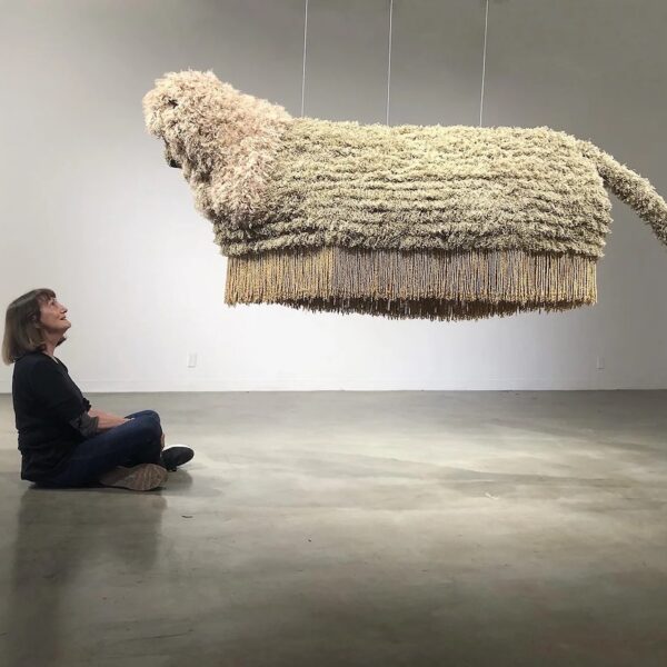 Phyllis Green, "Lion/ Lamb,” 2020. Resin, mixed media. 70 x 107 x 36 in. Courtesy of the artist and Laband Art Gallery. Photo credit © Waleska Santiago