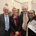 Dean Fox, Jennifer Siebel Newsom, Michael Genovese, and Nisha Devi Rodrigo at the Vatican