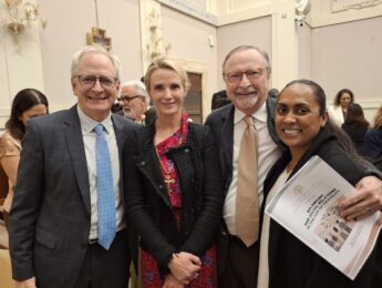 Dean Fox, Jennifer Siebel Newsom, Michael Genovese, and Nisha Devi Rodrigo at the Vatican