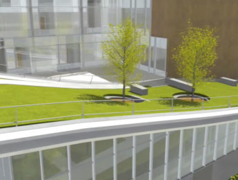 A rendering of the Life Sciences Building's Green Roof