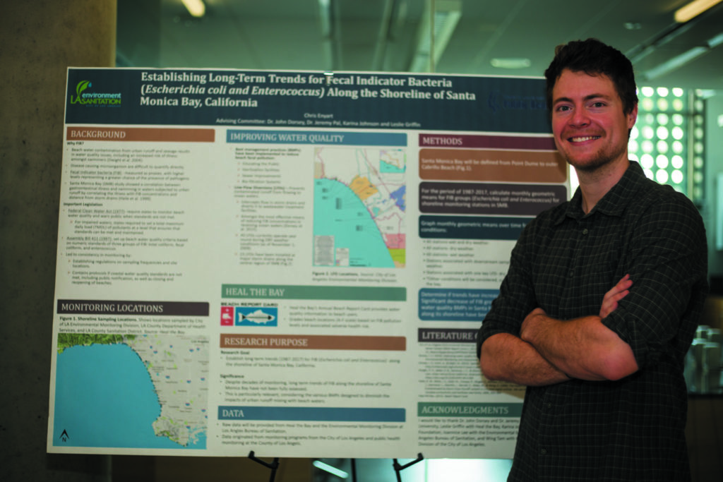 A Seaver student and his research poster